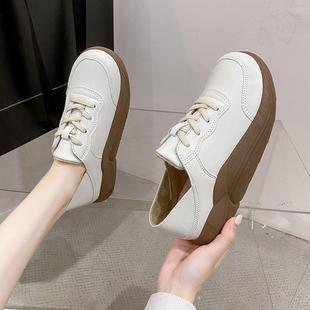 Shoes for Pregnant Women with Feeling of Stomping Feet Super Soft Puffy Feet Loose Leather Sports Casual Shoes Spring and Autumn Wide Fat Feet Non-slip Single-layer Shoes