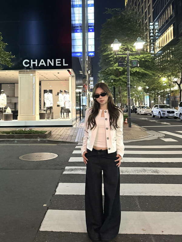 黄只只zzpalette 中古香香 人气王！设计感明线撞色小香牛仔外套|undefined