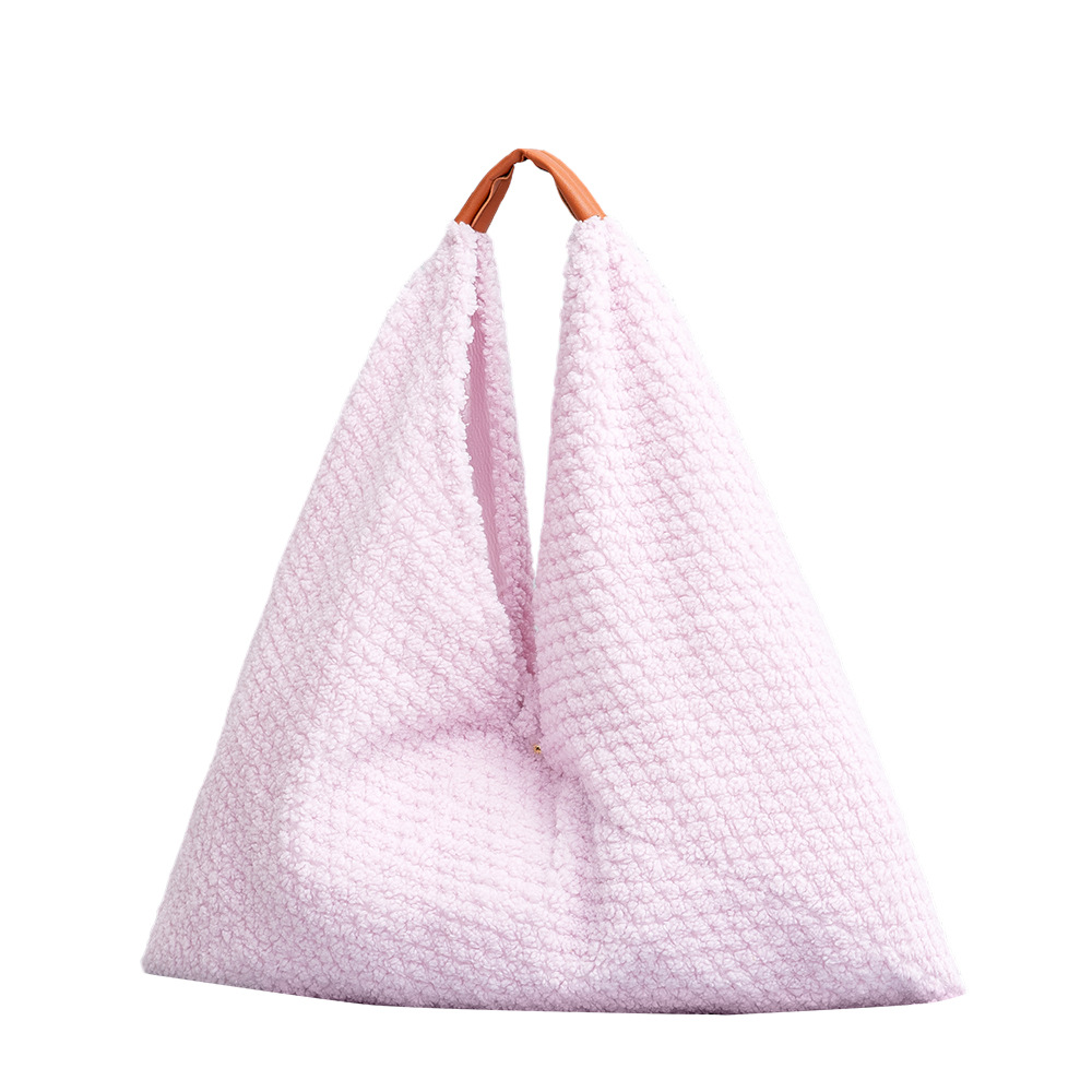 Nouveau sac de boulette triangulaire en peluche ENSPT, sac sous les bras européen et américain, sac à bandoulière portable pour les déplacements quotidiens pour femmes_voghion.com