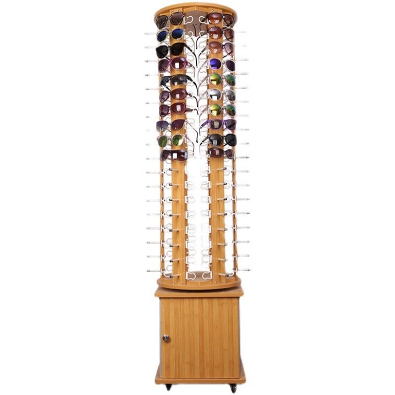 眼镜展示架放眼款式镜架多孔展示旋转墨镜商用木质落地式多层立式