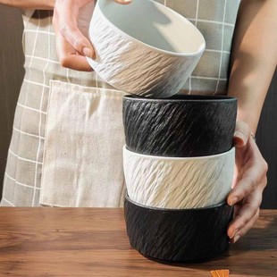 [30 Days 1235 Pieces] Light Luxury Household Ceramic Retro Rice Bowl Large Diameter Japanese Soup Bowl Noodle Bowl High