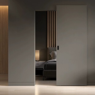 Factory Direct full hidden sliding rail ghost door guide rail sliding door solid wood modern bedroom kitchen bathroom intermittent