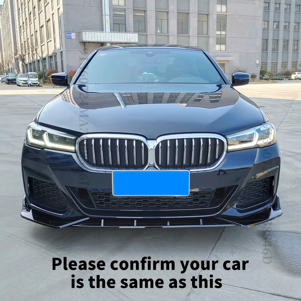 Bmw G30 Front Bumper Spoiler 5 Series Glossy Black Carbon Fiber Pattern Wind Blade Modified Front Splitter for 17-23 Models G30/G31
