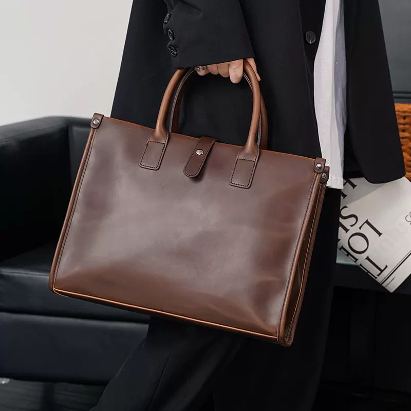 Retro one-shoulder bag for leisure for documents, Korean style