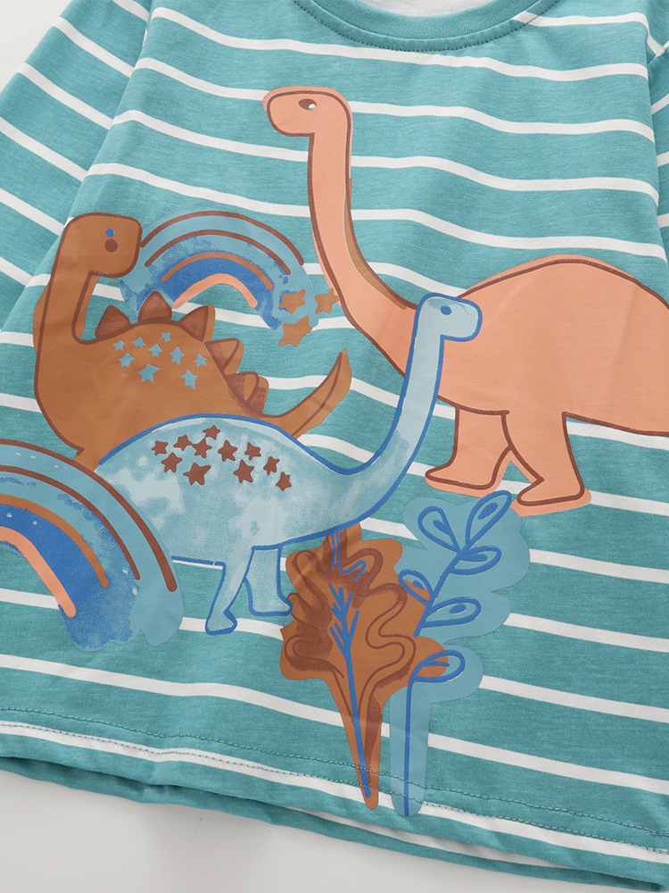 Malwee transfronterizo niños estriados ropa de hogar otoño y invierno nuevo cuello redondo manga larga set de niños europeos y estadounidenses ropa de niños