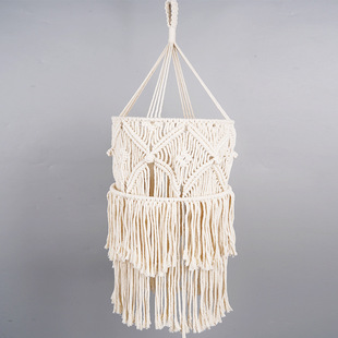 Customized Bohemian Style Hand-Woven Lampshade B&B Bar Coffee Shop with Hook and Light Cord Retro Home