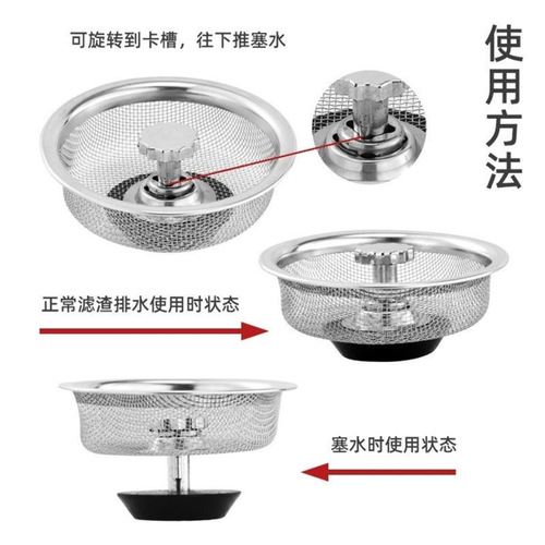 Kitchen leakage sink filter, vegetable basin, dishwashing sink, sewer garbage anti-blocking cover, stainless steel slag mesh leakage