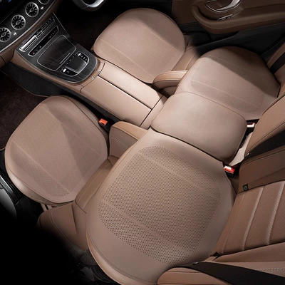 Seat cushion, seat cover | Seat Cushion, Universal for All Seasons - chestnut-brown-punched-breathable-ultra-thin-flat-surface-three-piece-set-for-the-entire-vehicle