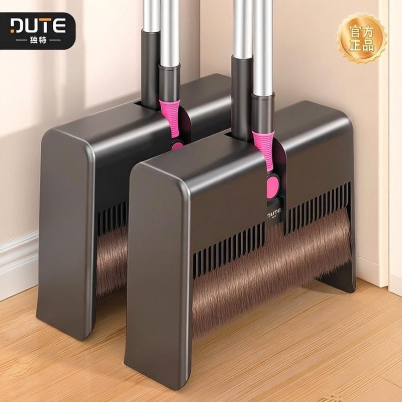 Wholesale thickened broom and dustpan set, household sweeping broom for hair removal, soft bristles, new foldable garbage broom