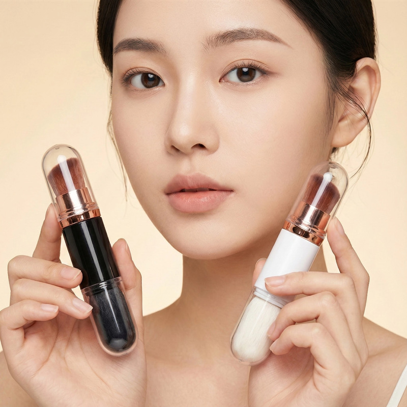 Yasna nuevo cepillo de maquillaje de doble cabeza cepillo de base única cepillo suelto cepillo de maquillaje retráctil único Cepillo de maquillaje