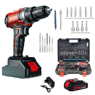 21V Lithium Electric Hand Drill Turn Household Hand Drill Rechargeable Tool Lithium Electric Drill Multifunctional Brushless Impact Drill Electric