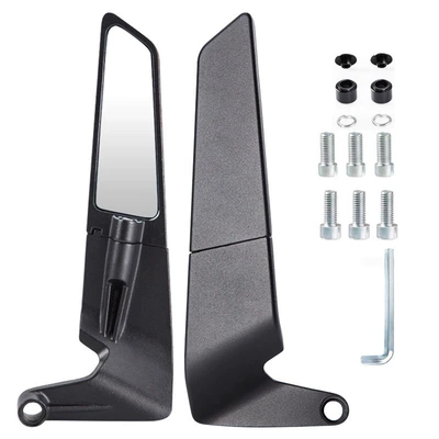 Wholesale Supply of Modified Rearview Mirror Cnc Carbon Fiber Electric Vehicle Universal Ktm Foldableable Fixed Wing Reflector (Motorcycle rearview mirror) - 428-rear-view-mirror-black-white-glass