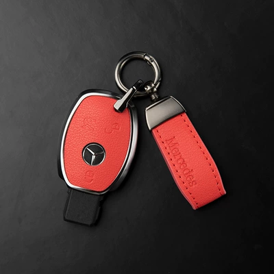 Car key bag – Slc, V-Class, Gla, Glc, Gle, Glk. - mercedes-benz-c-class-3-button-key-fob-original-emblem-pendant-grapefruit-red