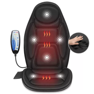 Multi-function pad Home Use, Hip, Cervical, Waist - english-version-with-home-power-supply-6-motor-massage-dual-zone-heating-short-plush-black