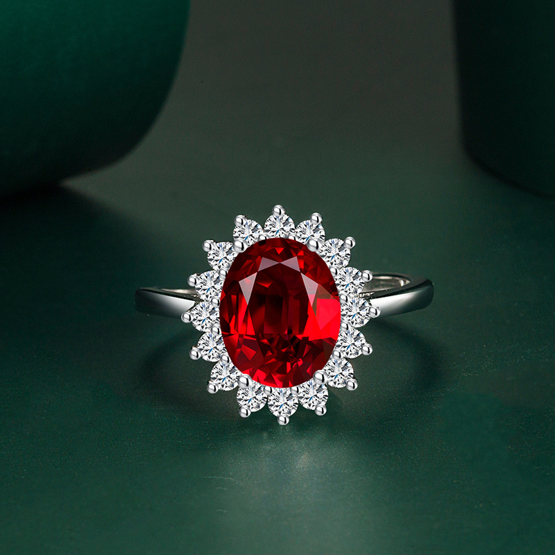 Fashion Oval Copper Inlay Zircon Rings 1 Piece