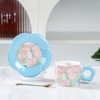 High quality cartoon ceramics, coffee cup with glass, internet celebrity