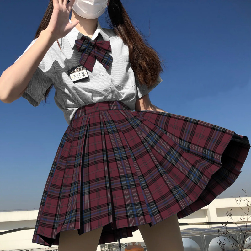 원래 JK 유니폼 치마 겨울 불꽃 저널 주름 치마 학생 개 스커트 여자를위한 일본 부서 대학 스타일 학교