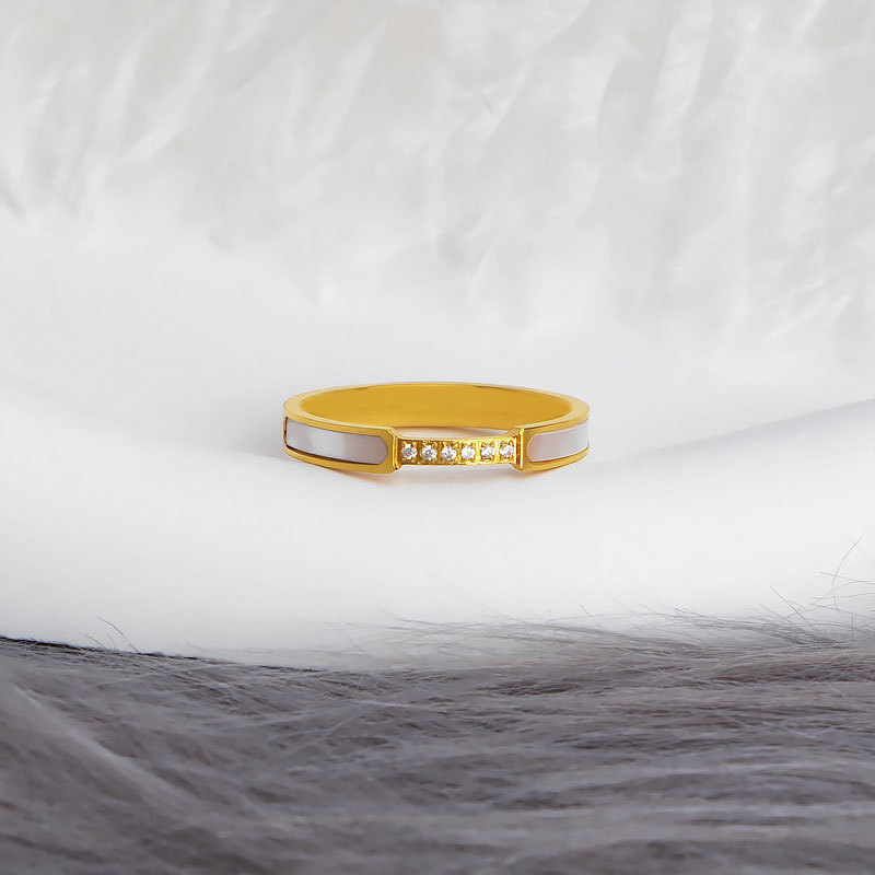 Grenzüberschreitender Verkaufsschlager: Japanische und koreanische, leichte und vielseitige Mikro-Einlegearbeiten aus Muscheln, Roségold und weißem Perlmutt_voghion.com