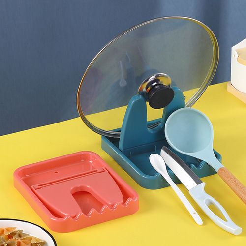 Household kitchen countertop punch-free pot lid rack placement rack spatula spoon bracket multi-functional storage rack