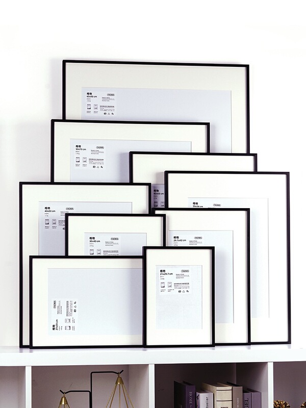 Frame Certificate Photo Frame Wall Hanging Narrow Poster Frame 70 Picture Frame Mounting Black 50 License 4K8Kxa460A30X9