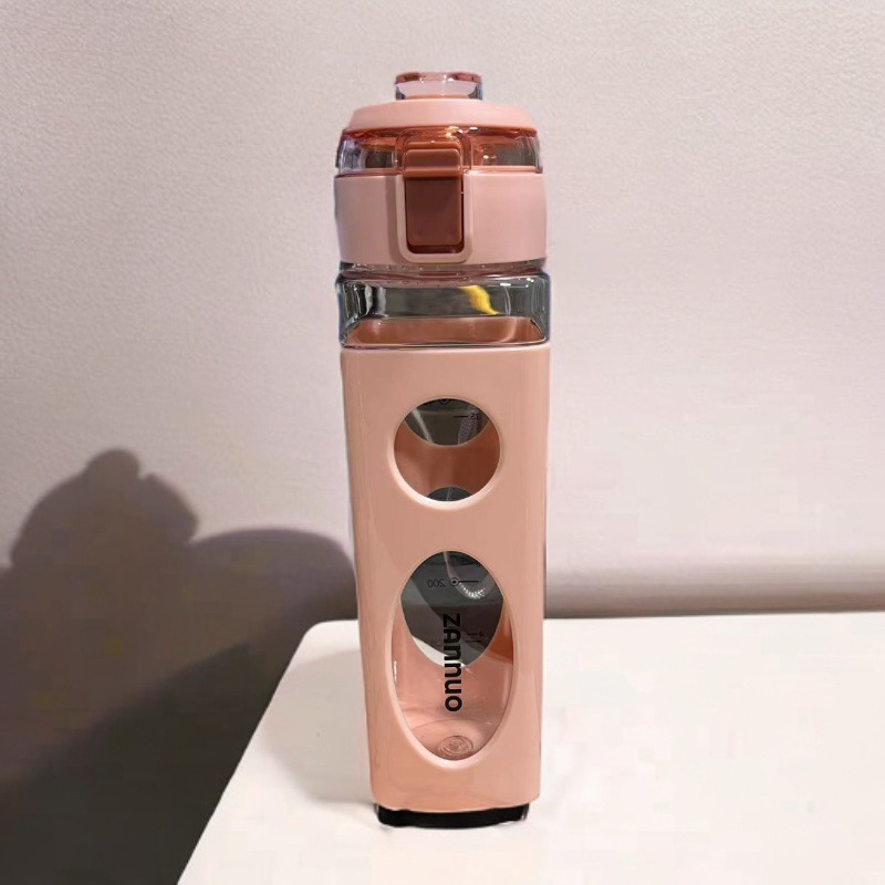 Verano nuevos deportes al aire libre taza de agua de plástico cuadrado fresco simple estudiante portátil pequeña boca taza de agua en stock al por mayor