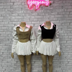 Y50004欧米の越境ファッションの婦人服の秋のレジャーの泡のスーツのアメリカ