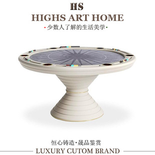 Italian Luxury Texas Round Chess and Card Table Designer Classy Entertainment Venue Oval Luxury Multi-Person Poker Table