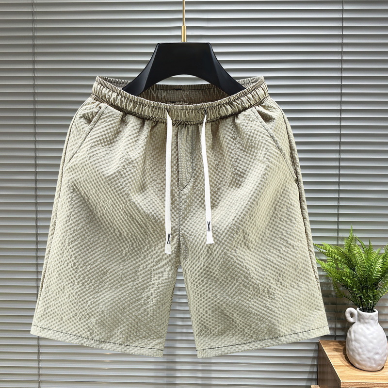 Men's Ice Silk Quick-Dry Running Beach Shorts 5 Inch Breathable Non-Slip Pockets Drawstring Waist Straight Cut 4 Colors_voghion.com