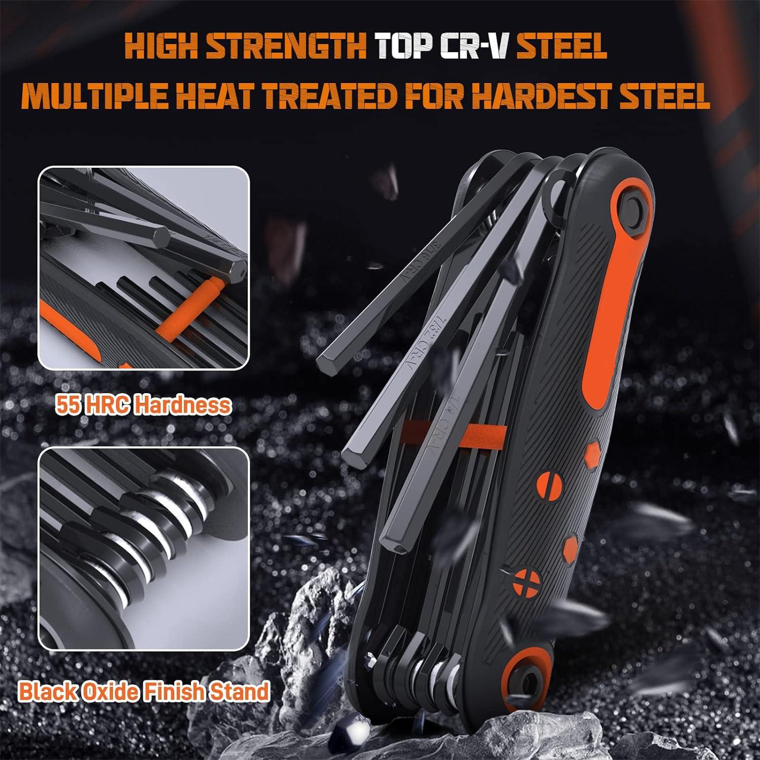 Llave hexagonal plegable de 8 piezas, una llave portátil de tornillo hexagonal para la venta