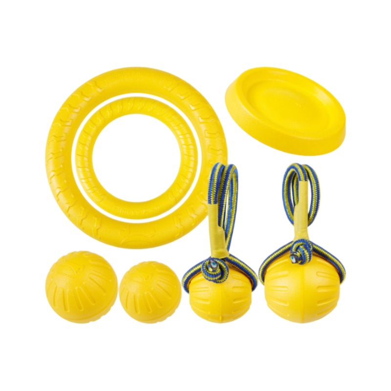 EVA mascota juguete bola perro flotante Frisbee perro entrenamiento perro tirar anillo mordedura-resistente molar mascota bola cuerda bola