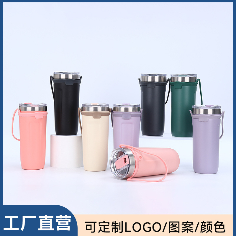 新しいシリコーンポータブルコーヒーカップ 304 ステンレス鋼二層真空断熱カップポータブルカーカップ卸売|undefined