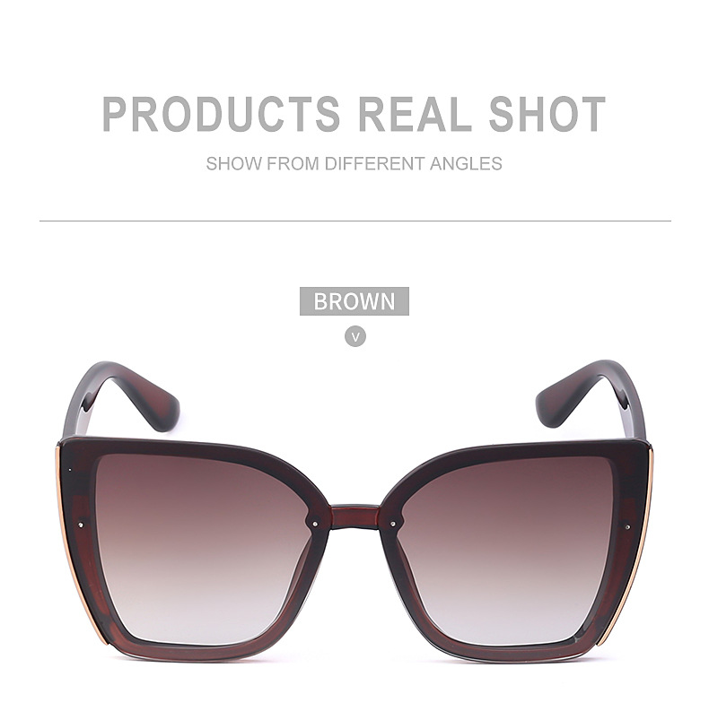  Sonnenbrille mit großem Rahmen für weibliche Trendsetterinnen. Fashion Net Red Cat Eye-Sonnenbrille für Frauen, koreanische Version_voghion.com