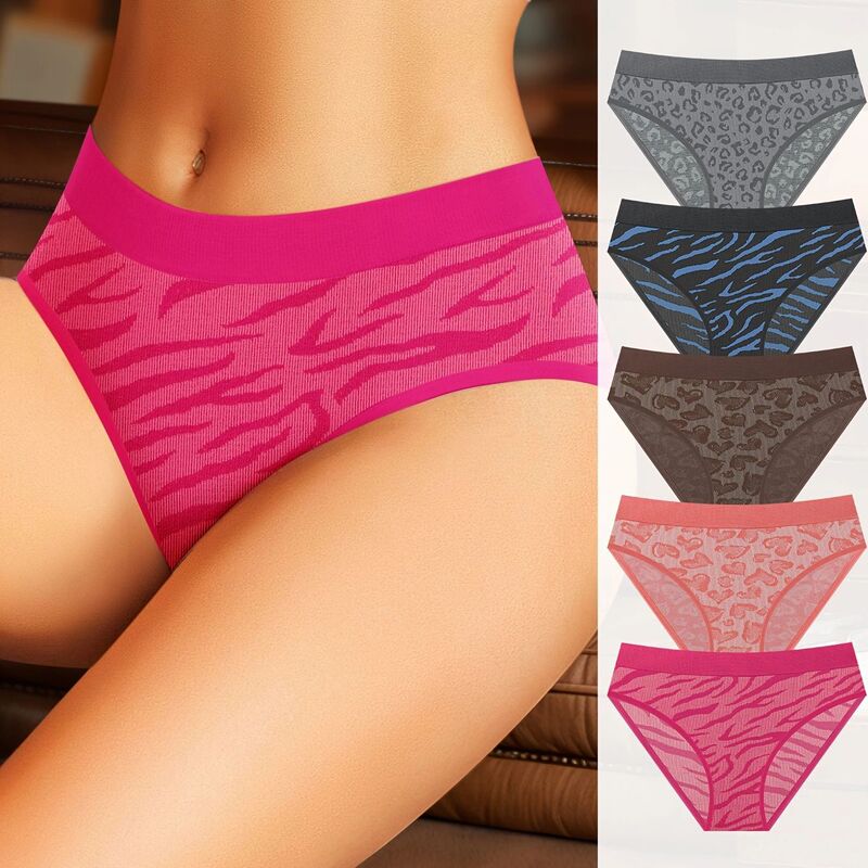 European and American Leopard Print Women's Underwear, Feminine Breathable Multi-Color Amazon Special Briefs, New Summer Products