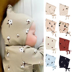 嬰兒帽子春秋胎帽新生嬰幼兒可愛超萌男女寶寶棉質防風綁繩護耳帽