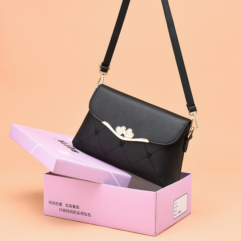 Mom's Crossbody Bag Factory Direct Delivery Single Shoulder Women's Small Bag 2026 New Model Soft Leather Women's Bag for Middle-Aged and Elderly, Light Luxury