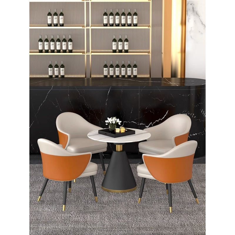 Hotel de lujo ligero mesa de negociación de alta calidad combinación de mesa redonda pequeña mesa de recepción de invitados celebridades en línea mesa de negociación de negocios