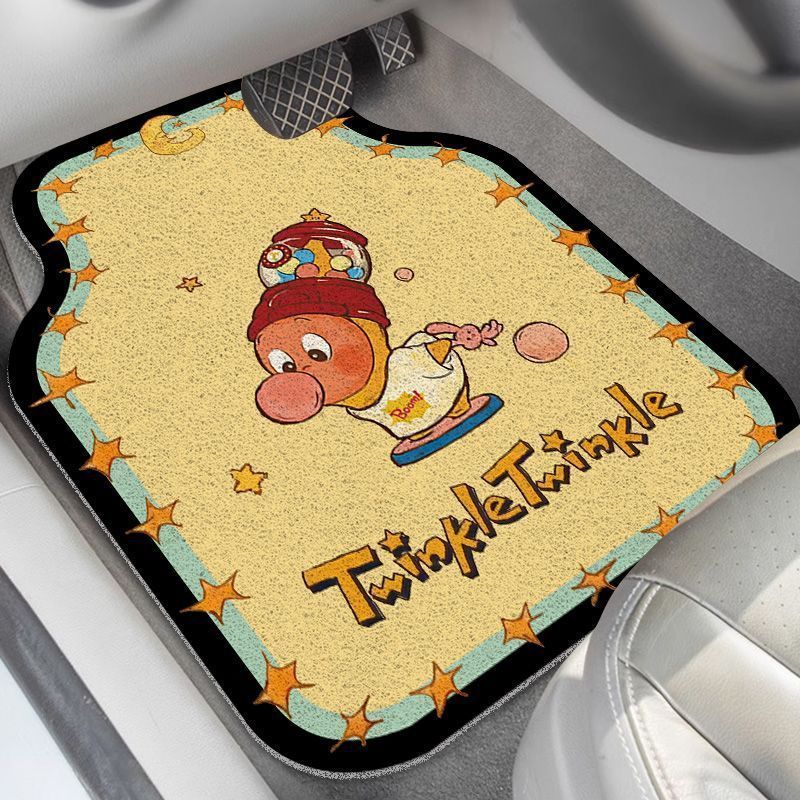 Dropshipping Cartoon Car Silk Loop Floor Mats Universal Cute Washable Anti-Dirt Single-Piece Car Mat