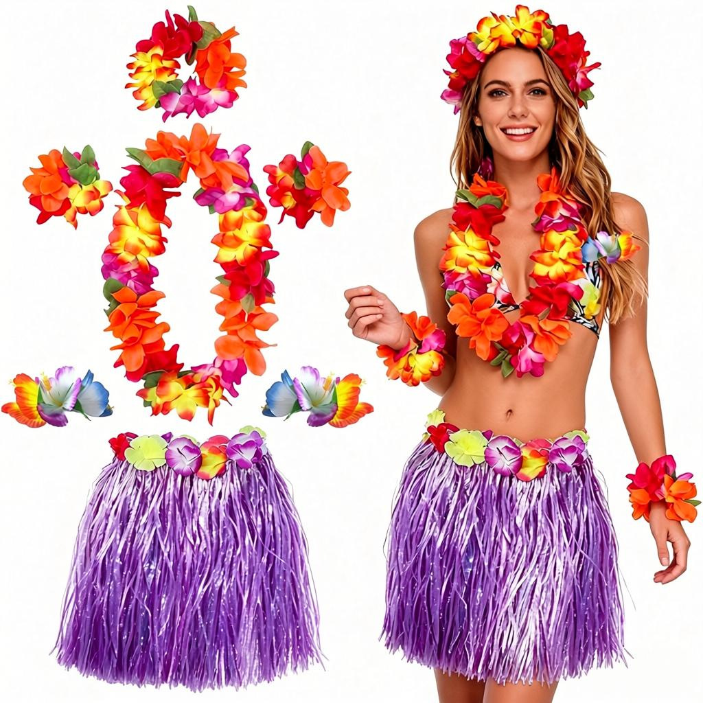 Transfronterizos directos para Hawaii Carnival Party Grass Set Amazon Kindergarten Adult Show Props Hover