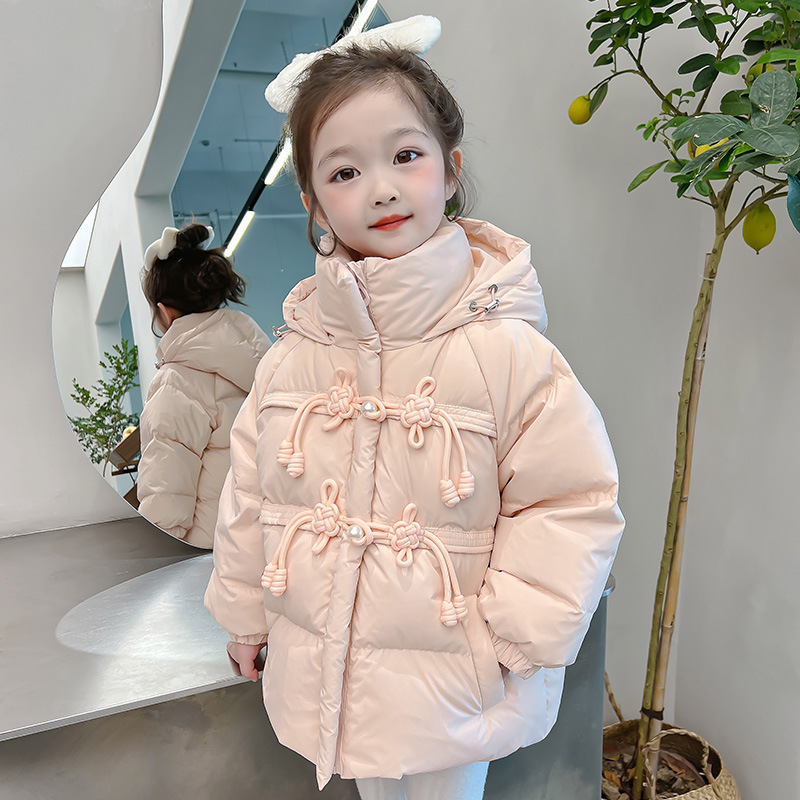 女童冬装羽绒服白鸭绒2025新款儿童长袖外套连帽冬季加厚保暖女宝|undefined