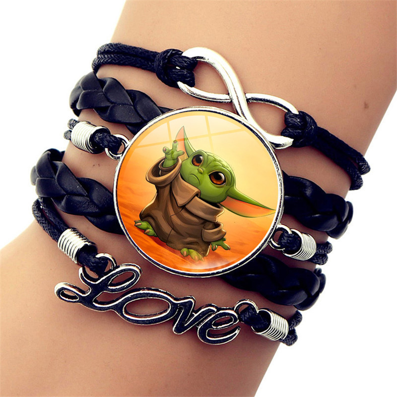 Yoda Star Wars Baby Yoda Braided Bracelet Retro Infinity Symbol Love Multi-Layer Brown Bracelet Bracelet
