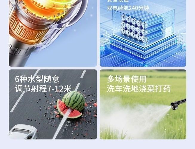 Watering spray lithium battery brush car wireless car washer spray gun ultra-high pressure water gun household electric sprayer