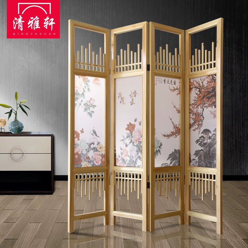 Производители источника новый китайский экран перегородка решетка из цельного дерева решетка японский экран гостиная Входная перегородка стена