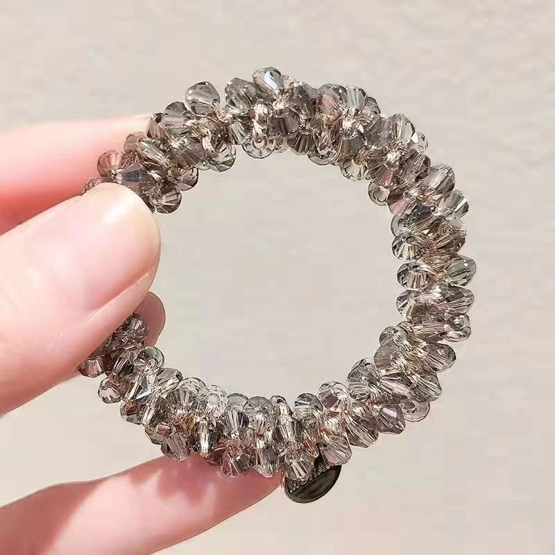 Gray rhinestone hair circle