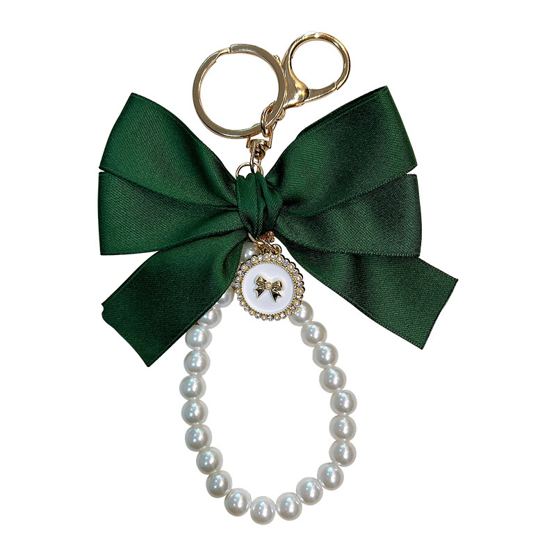 Perlas hechas a mano llaveros de perlas mujeres arco de correa de color bolsos colgantes pequeños regalos al por mayor