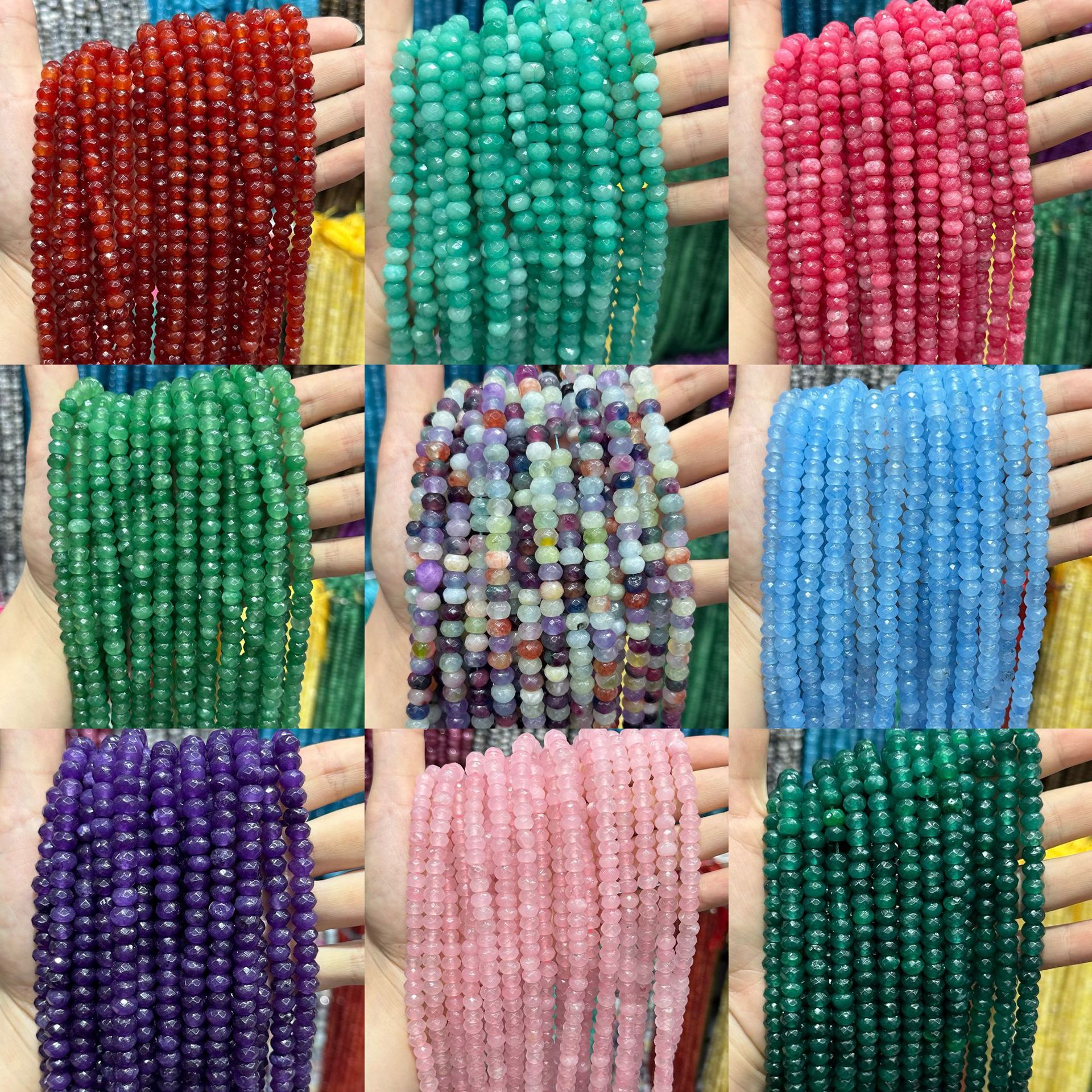 Garment accessories Chalcedony 5×8 Corner cutting abacus beads Handmade DIY miscellaneous parts different-shaped spacers