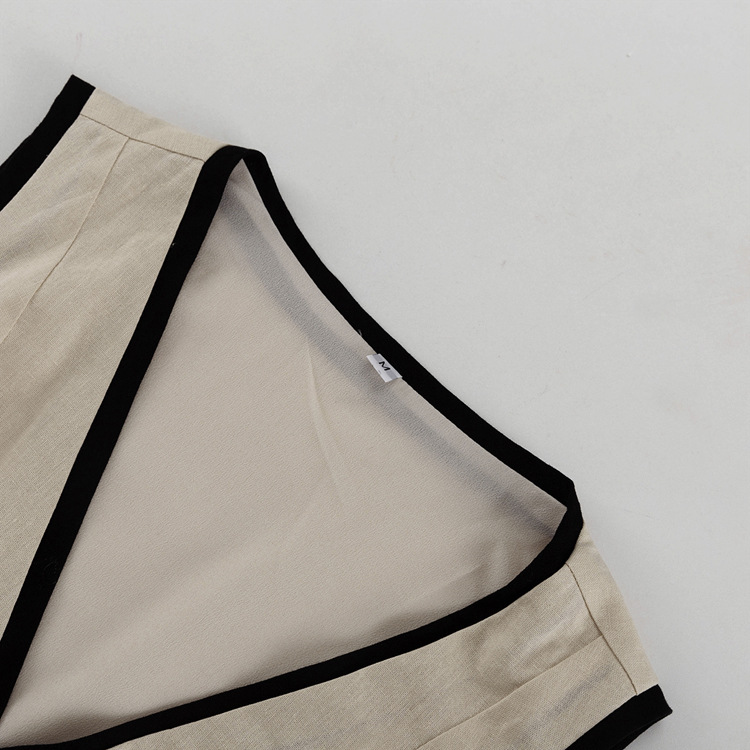 Fiesta Banquete Autofoto Mujeres Elegante Ropa De Calle Cuello En Contraste Algodón Conjunto Coordinado De Pantalón Conjuntos De Pantalones display picture 5