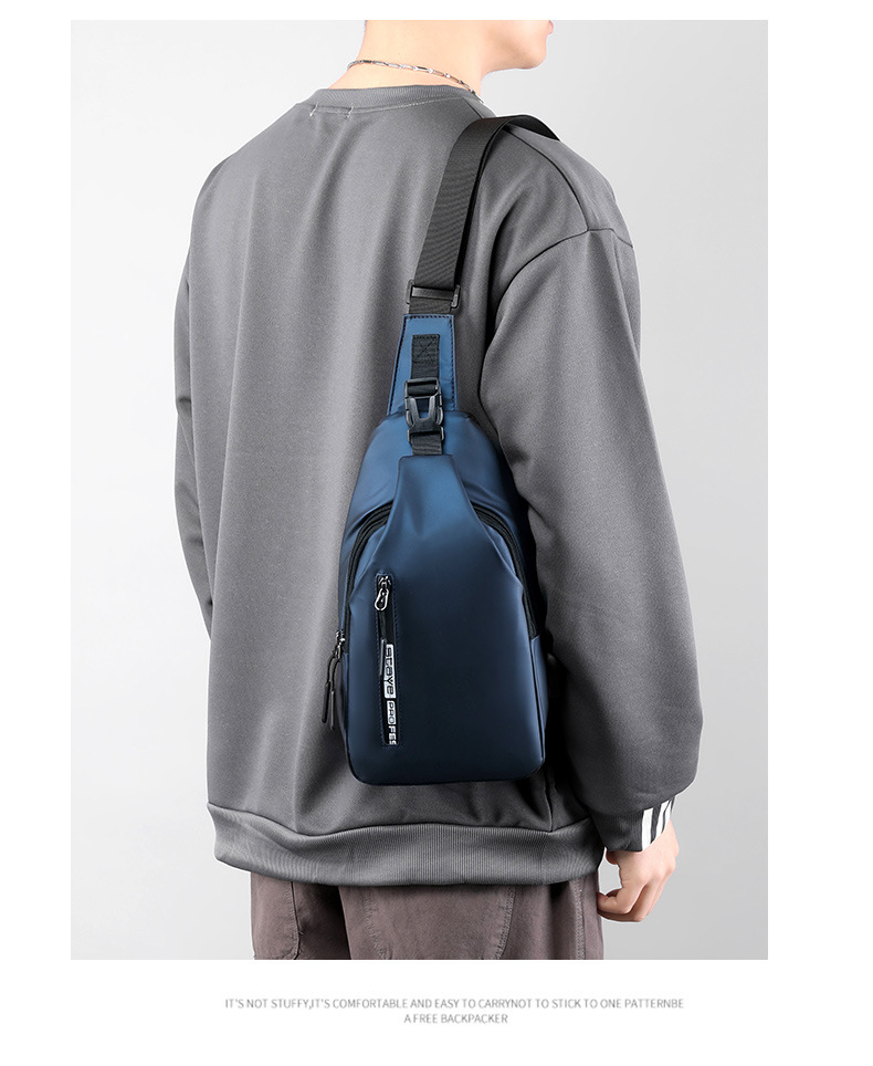 New business commuting lightweight single-shoulder bag, nylon hand-held men's crossbody bag, simple and casual chest bag, one-piece consignment undefined