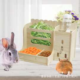 木质悬挂兔子草架荷兰猪龙猫喂食器喂兔子喂水多功能草架