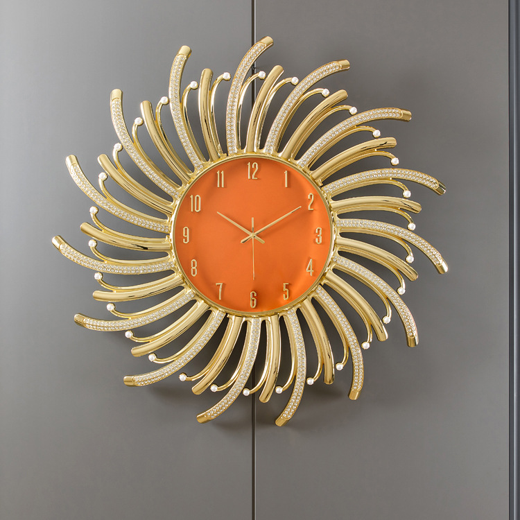 2023 nuevo reloj de lujo ligero moderno reloj de pared rojo neto sala de estar reloj creativo montado en la pared de gama alta Reloj de pared de gama alta elegante