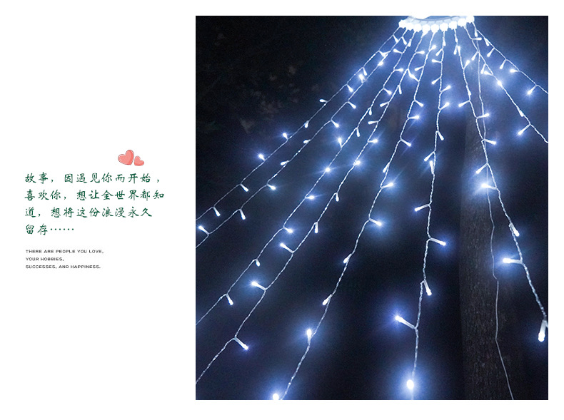 9 LED five-pointed star lights, trailing star waterfall lights, outdoor courtyard, holiday and Christmas decorative lights pic 5